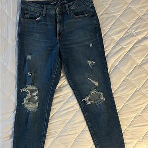 Old Navy Dark Blue Distressed Skinny Jeans